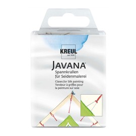 KREUL 810024 - Javana Spannkrallen für Seidenmalerei, mit Gummiringen zum Befestigen, 24 Stück