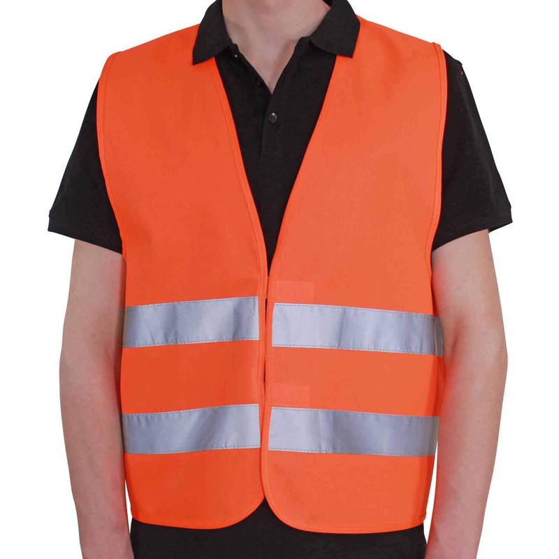 5 x Car Safety Vest Orange Adult One Size EN