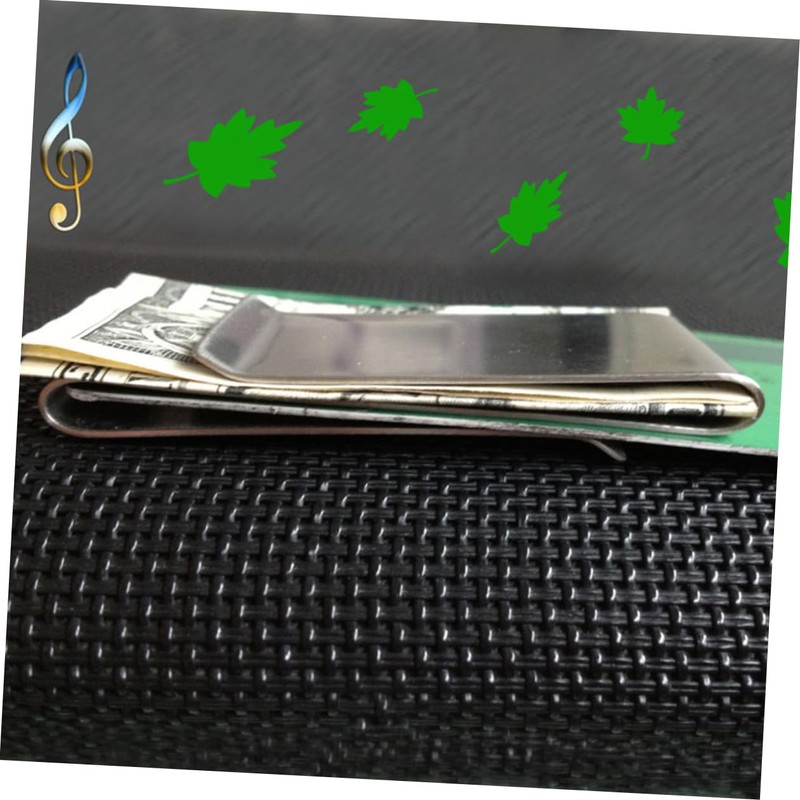 SHOWERORO Stainless Steel Money Clip Wallet Slim Three-folding Credit Card