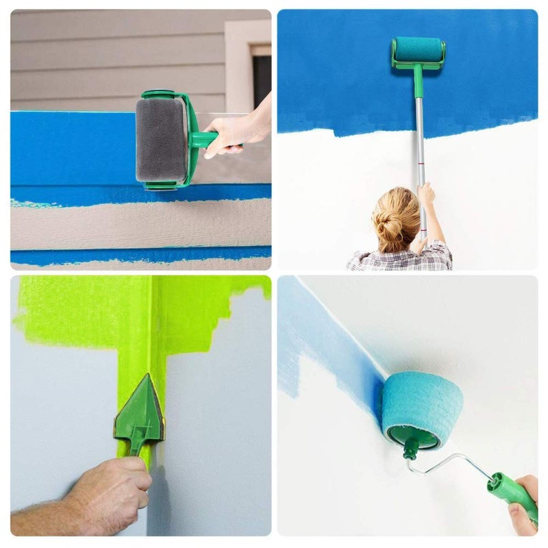 Upgraded Paint Roller Kit 8 Pcs Multifunctional Painting Runner Set