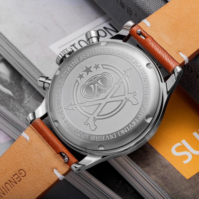 ADDIESDIVE Chronograph Watches for Men Orange Dial VK64 Movement 100M