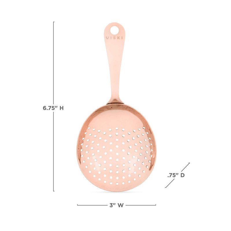 Viski Julep Stainless Steel Cocktail Strainer, Bar Tools, Drinks Spoon