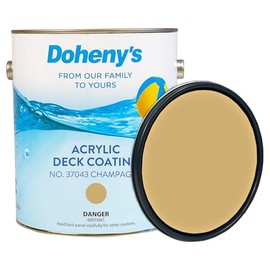 Doheny's Deck Coating | Champagne Pool & Patio Surface Paint | Durable Waterproof Finish | UV Resistant | Easy Application | Long-Lasting Protection | Proudly Made in USA | 128 fl oz