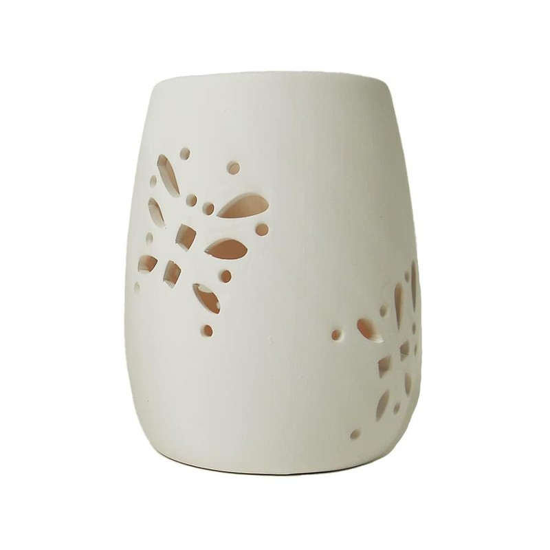 LED Solar Lantern Butterfly Ceramic White with Changing Light Colours