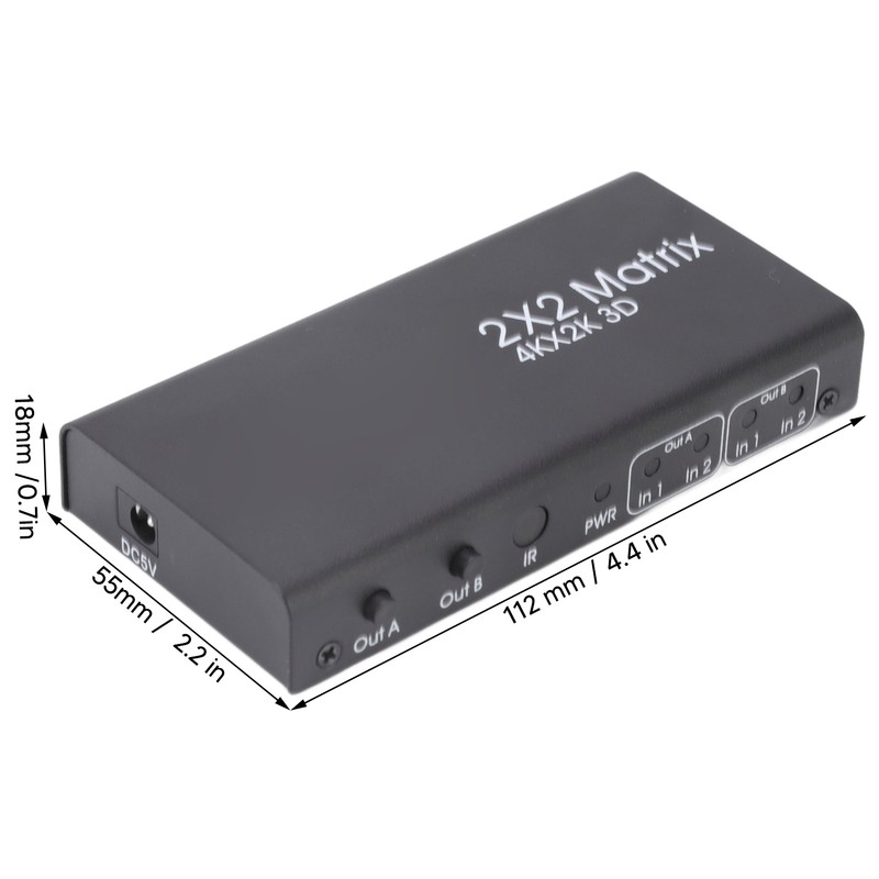 HD Multimedia Interface Switcher 2 in 2 Out 4K 30Hz