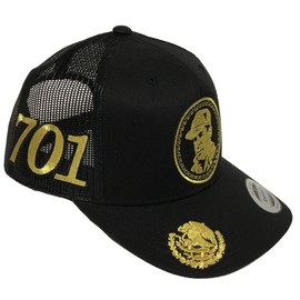 Capsnmore El Chapo Guzman Hat Black Mesh Snapback 4 Logos