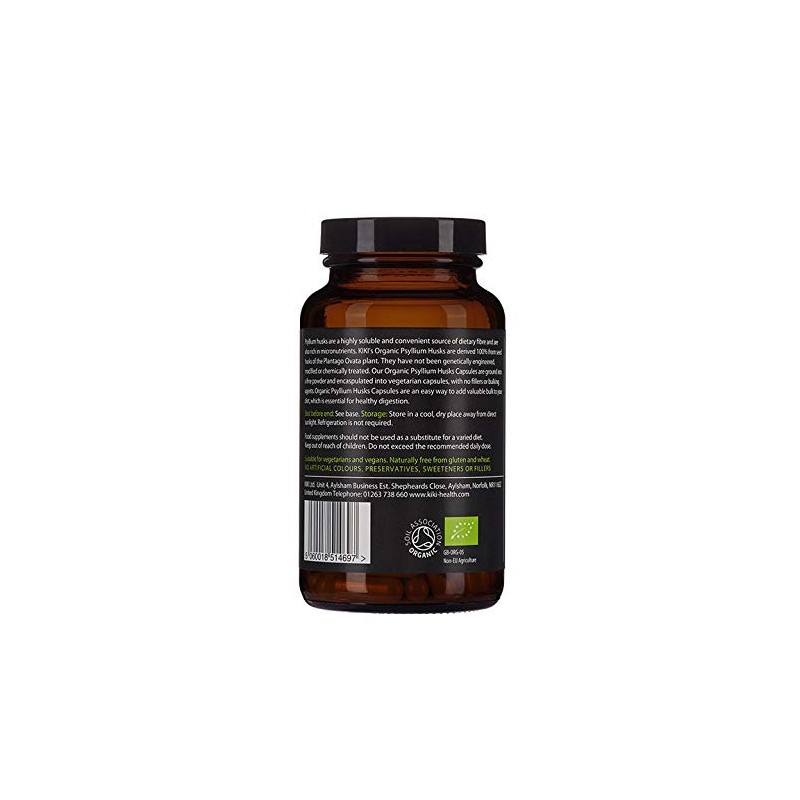 KIKI Health Organic Psyllium Husks 120 Vegicaps