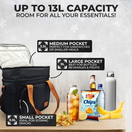 Freezevik - Lunch Bag for men - Mens Lunchbox for work - Insulated Lunch Bag - Cooler Lunch Box - Men lunch bags for work - Mens Lunch Box - Lunchbox Men - Lunch Cooler