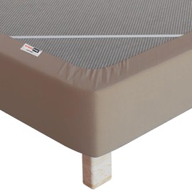 WRAPPYBAG 180 x 200 cm Cotton Bed Cover with Elasticated Straps - Renew and Modernise Your Old Bed - Taupe - 6 Sizes Available