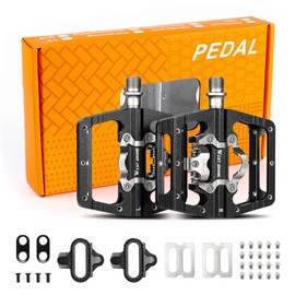 ICOCOPRO Pedali per bicicletta, pedali SPD antiscivolo in aluminium CNC a double function per bicicletta, set di pedali per bicicletta Senza clip per BMX MTB trekking mountain bike bici da Corsa
