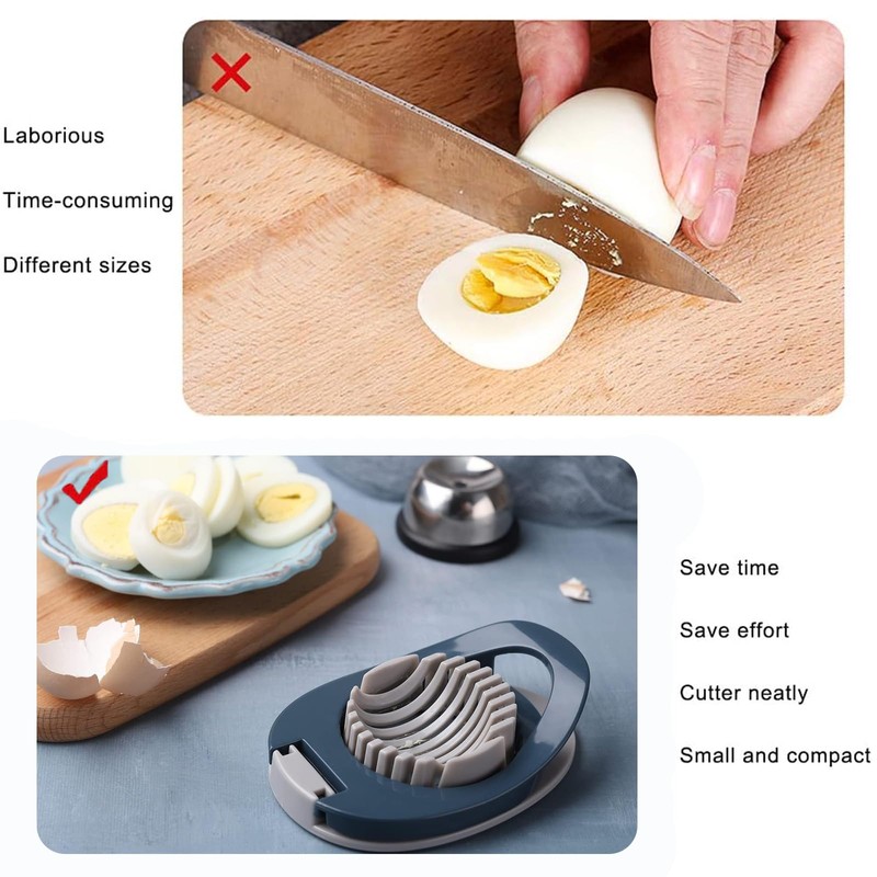 QUNLIUJIAO Set of 2 Egg Cutters with Egg Cutter, Egg
