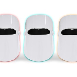 QUIRUMED LED Face Mask with Blue, Red and Orange Light, 3 Light Types, Photon Technology, Facial Cleansing, Eliminates Blemishes, Improves Skin Appearance, Non-Invasive Method