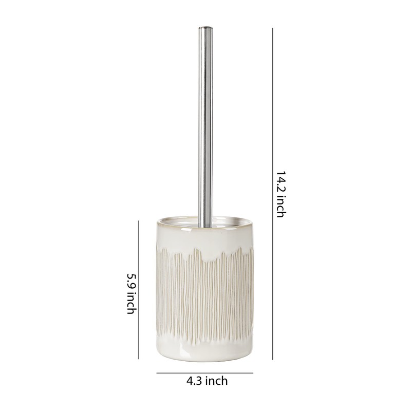 Motifeur Bathroom Accessories Ceramic Toilet Brush Set - Toilet Bowl