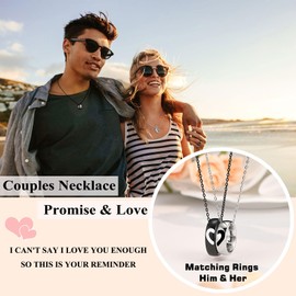 UPROMI Anniversary Necklace Gifts for Men Women Him Her Husband Boyfriend Wife Couple, 50th Wedding Happy Anniversary 1 One Year Month Anniversary for Boyfriend Girlfriend