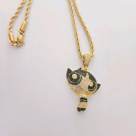 Cartoon Powerpuff girls medium size blossom  buttercup and bubbles necklace for girls hip hop unique jewelry gift - Color: Blossom