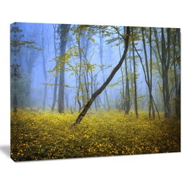 Design Art PT8497-20-12 Vintage Style Colorful Forest-Landscape Photo Canvas Print-20x12, 20x12, Yellow
