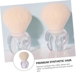 Minkissy 2pcs Synthetic Hair Makeup Brush Set Fluffy Foundation Blush Brush for Women and Girls Soft Denser and Silkier No Shedding Perfect for Blending