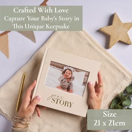 Baby Memory Book & Scrapbook | Baby Photo Album Keepsake | New Baby Photo Album Gift for Newborn Baby Boy & Girl | Great For Expecting Mums