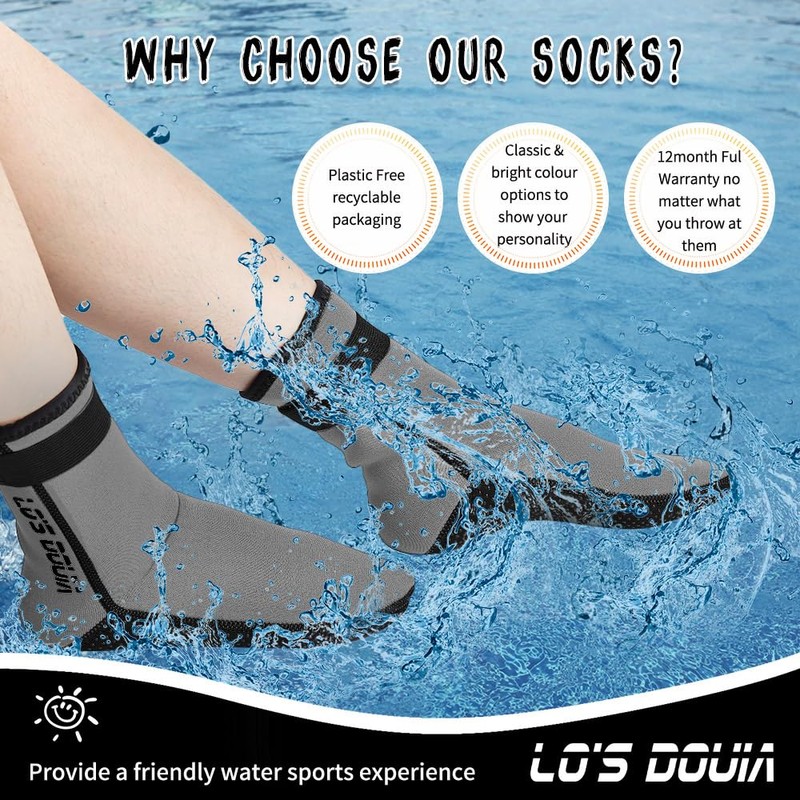 Lo's Douia Neoprene Socks 3mm Diving Socks Wetsuit Socks Thermal