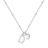 Vrsilver Initial Necklaces for Girls - Letter D Heart Initial