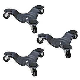 Rocky Mountain Goods 3 Wheel Furniture Dolly with Casters - 12” - 300 Pound Capacity - Larger Wheels for Easier Moving - Moving Dolly with Caster Steel Ball Bearings - Cushion Pads (3 Pack)