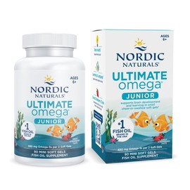 Nordic Naturals Ultimate Omega Junior - Support for a Healthy Heart, Brain and Mood in Developing Children, 90 Strawberry Soft Gels