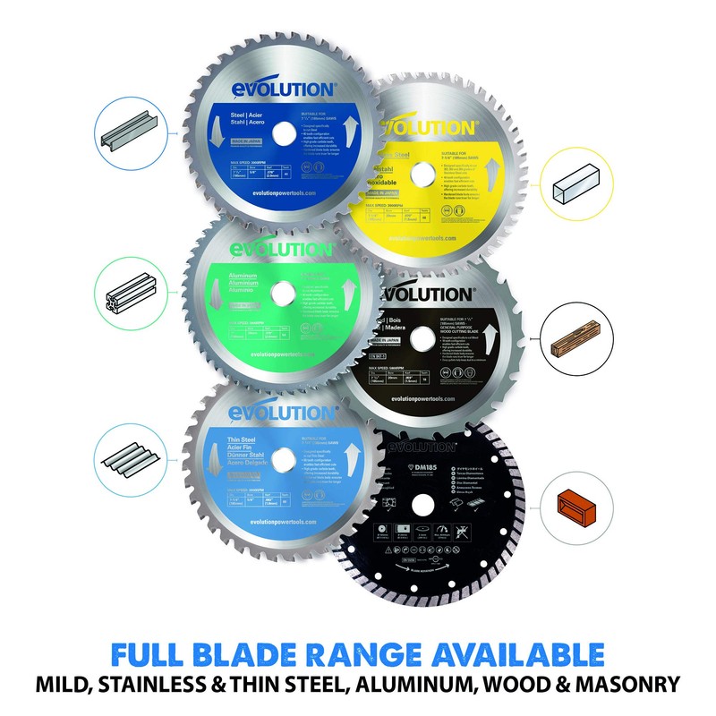 Evolution Power Tools M185TCT-40CS, Mild Steel, 185mm