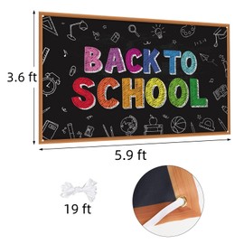 Welcome Back to School Backdrop Banner Decorations First Day of School Banner Decorations for Classroom Preschool Elementary School Large Fabric 5.9x3.6ft