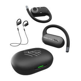 PowerLocus Open Ear Headphones, Wireless Open-Ear Earbuds with Enhanced AI Microphones,12x17mm Deep Bass Drivers, Bluetooth Earbuds with Ear Hooks for More Comfort,Waterproof Sports Neckband Earphones