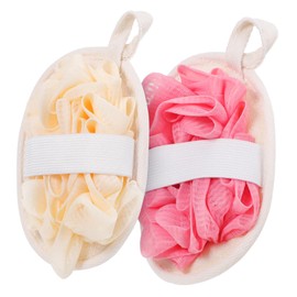 Ipetboom Loofah for Shower Body Exfoliator Scrubber Soft Bath Loofah Towel Puff Side Handle
