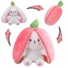 MIAODAM Bunny Stuffed Animal Reversible Cuddle Bunny Stuffed,Christmas Strawberry Bunny