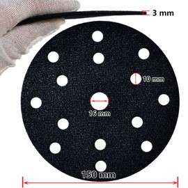 2 Pack 6 inch 15 Hole Premium Hook and Loop Sander Pad Saver for Random Orbital Sanders, Notably Extends The Backing Pad´s Lifetime, Multi Hole Sander Pad Protector