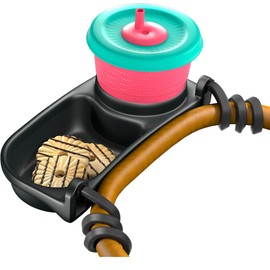 Swanoo Universal Stroller Snack Tray | Stroller Cup Holder | Silicone Arms Grip Bumper Bar | Stays in Place | Stroller Tray Attachment with Cups Holder for Baby Toddler | Stroller Accessories 2 Pack