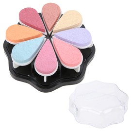 Tnfeeon 8 Colors Petal Shape Finger Ink Stamp Pad,Creativity Color Box Pigment Option Pad Rainbow Rubber Ink Pad for Card Making Scrapbook Painting(Soft)