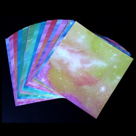 100 fogli di carta per origami double face, ad acquerello, 15 x 15 cm, quadrati, 12 colori vivaci, carta pieghevole, per lezioni di artigianato, decorazioni scolastiche, desideri