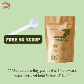 100% Pure Moringa Powder 180g with FREE 5g Scoop by Pecky Juicy – Pure Botanical Powder for DIY Beauty, Wellness, Hair Masks & Herbal Use
