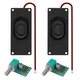 ALAMSCN 2PCS 3 Watt 8 Ohm Mini Speaker Loudspeaker with JST-PH2.0mm + 2PCS PAM8403 Mini Amplifier Board for Robot Small Electronic Projects Game
