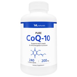 ML Naturals Pure CoQ-10 200 mg, 240 Vegetable Capsules. One a Day (6-Month Supply). Premium Quality, NSF-Certified & cGMP-Compliant