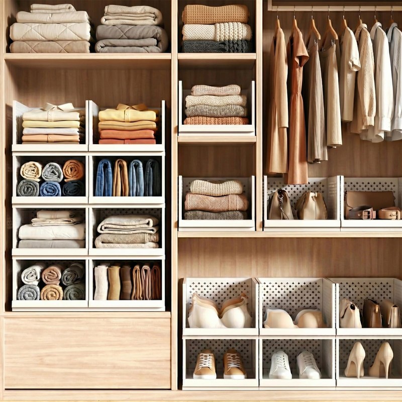 MIUOOPUR New Upgrade 3 Pack Closet Organizers and Storage Basket,