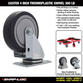 Caster 4" INCH THERMOPLASTIC Swivel 300 LB