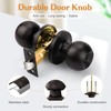 Probrico Round Bath/Bed Ball Door Knobs Privacy Door Knobs Oil