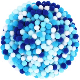 SEPGLITTER Blue Pom Poms Balls, 1000Pcs 1 cm/0.4 inch Hanukkah Blue Color Pom Poms for Chanukah Christmas Winter Summer Holiday Party Crafts Making DIY Holiday Decorations Supplies