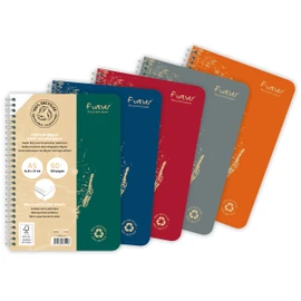 Clairefontaine - Ref 68412C - Forever 100% Recycled Wirebound Notebook (120 Pages) - A5 Size, Small Square Rulings, Detachable Pages, 90gsm White Recycled Paper - Green Cover