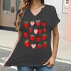 AMWIPE Strawberry Tshirt Womens V Neck Fruit Tshirts Strawberries Graphic