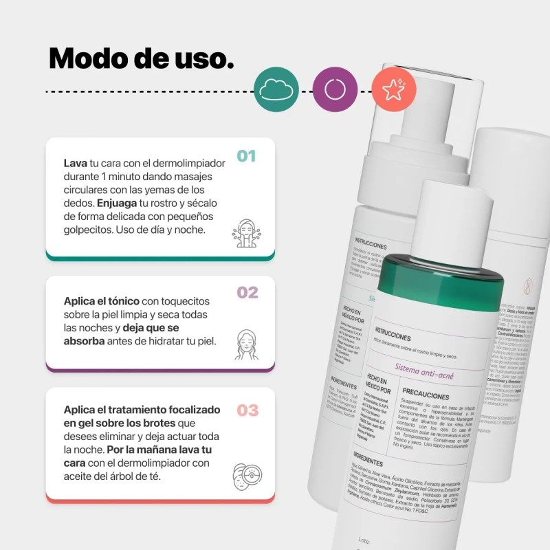 Rutina Facial Tratamiento Contra Acne 3 Pasos Kit Faceit
