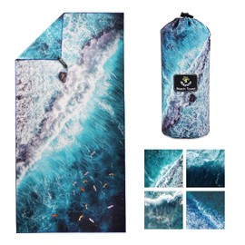 4Monster Microfibre Beach Towel, Ultra-Light, Sand-Resistant Towel, Quick-Drying, Absorbent Sports Towel for Beach, Pool, Water Sports, Yoga, Fitness