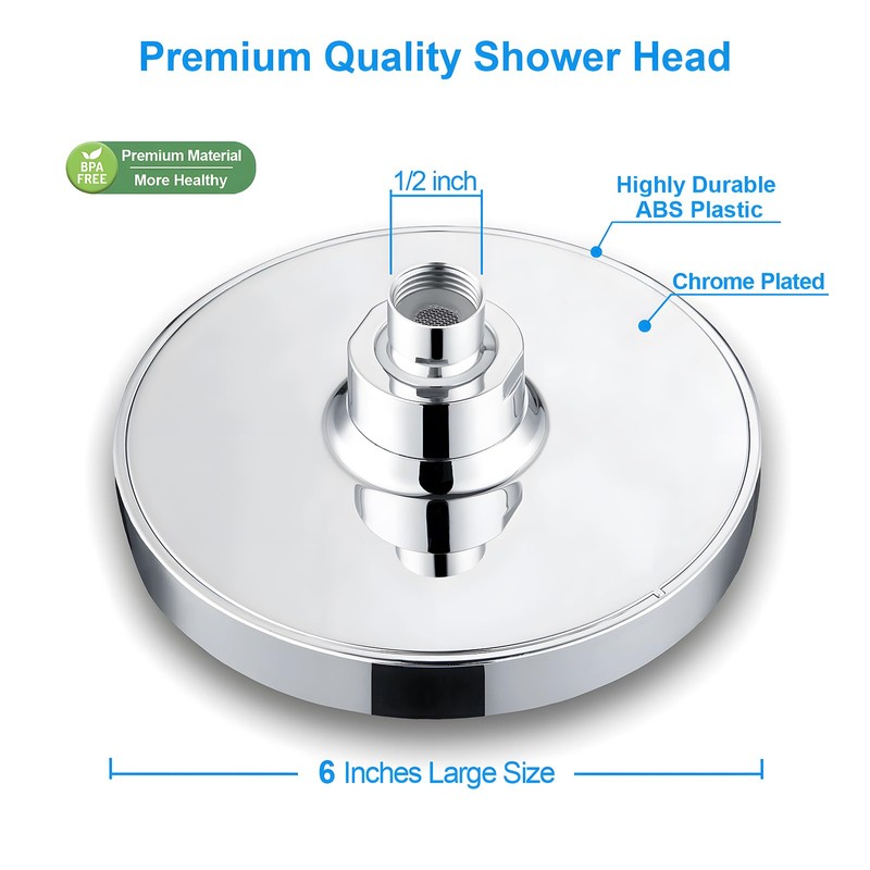 AISINYI High Pressure Rainfall Shower Head, 6 Inches Luxury Modern