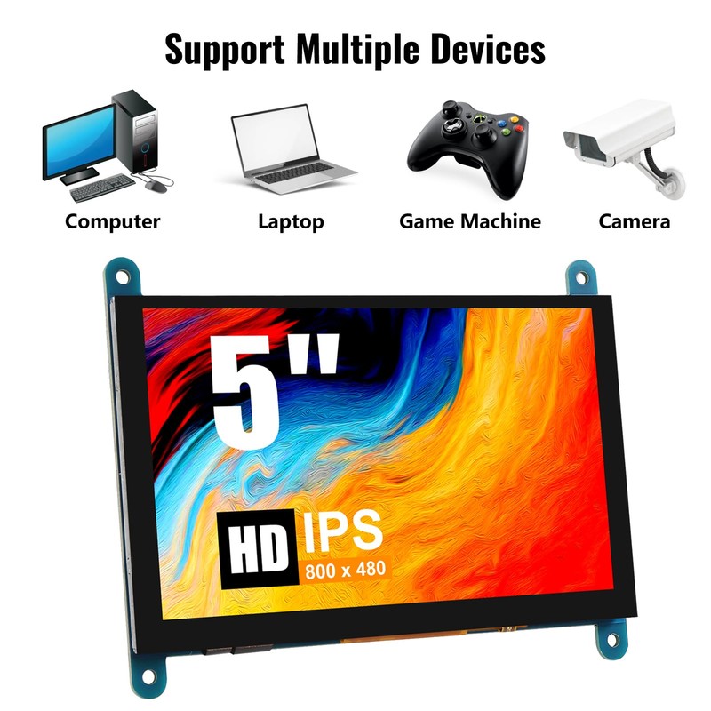 JUZITAO 5 Inch IPS LCD Touch Screen Display Panel Monitor