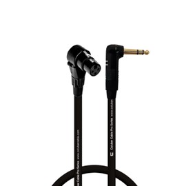 Right Angle XLR Female to Right Angle 1/4" TRS - 3 Feet - Black - Pro 3-Pin Microphone Connector for Powered Speakers, Audio Interface or Mixer for Live Performance & Recording