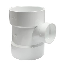 Canplas 192134 PVC DWV Sanitary Tee, 4 x 4 x 2-Inch, White